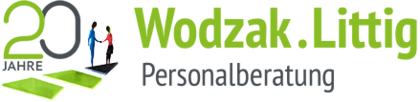 Jubiläums-Logo zu 20 Jahren Wodzak.Littig Personalberatung | Recruiting, Personalentwicklung & Unternehmensberatung | Bayreuth